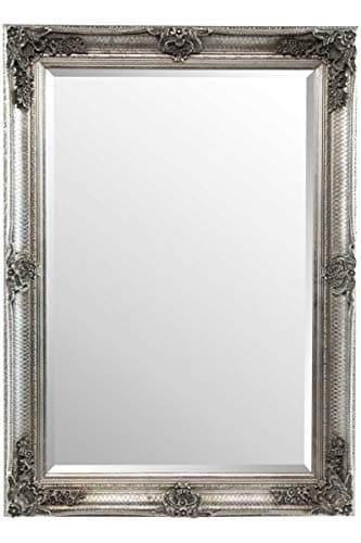 Image of Mirror GL104-1 Shabby Chic Style Silver Antique Large Wall 3Ft8 X 2Ft8 (110cm X 80cm)