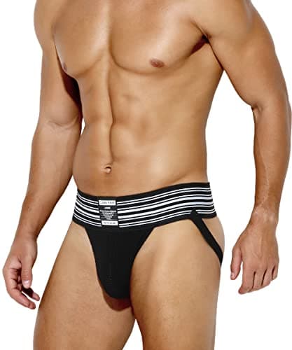 Image of Casey Kevin Mens Jockstrap Sexy Underwear Breathable Athletic Supporter for Male Jock Strap,A2-ck2213-black,XL