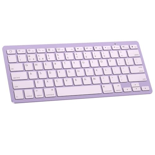 Image of OMOTON Bluetooth Wireless Keyboard for iOS Compatible with iPad Pro/Air/Mini, iPhone and More, UK QWERTY Keyboard Layout, Purple