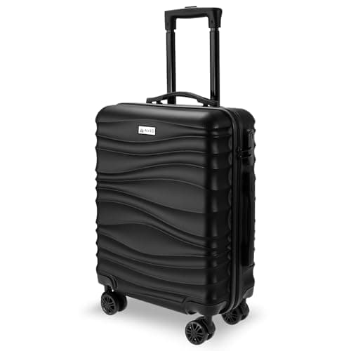 Image of AVIO Wave Cabin Suitcase 55x40x20cm – Lightweight Hard Shell Cabin Luggage with 4 Double Spinner Wheels, Telescopic Handle & Organised Interior – Small Cabin Size Carry On Travel Suitcase