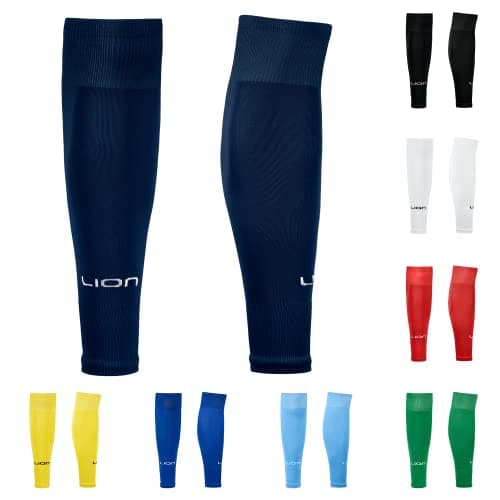 Image of LION SPORTSWEAR Football Sock Sleeves To Accompany Grip Socks - Fits Over Calf/Shin Pads - Variety Of Colours To Match Your Team Kit (Navy)