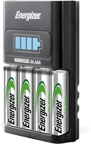 Image of Energizer 1 Hour Battery Charger for AA Batteries and AAA Batteries with 4 Rechargeable AA Batteries