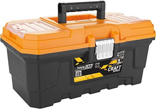 Image of Pro Master Series Tool Boxes with Tough Metal Catches. Removable Tote Tray and 2 Storage Compartments with Lid. (16 Inch)