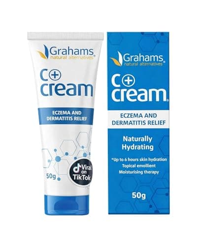 Image of Grahams Natural C+ Eczema & Dermatitis Cream - All-Natural & Steroid-Free - Manuka Honey & Calendula - Clinically Proven Eczema Cream - Moisturizing Lotion for Extremely Dry Skin, Itch Relief, 50g