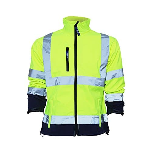 Image of Yoko Mens Hi-Vis Sofshell Jacket (XL) (Hi-Vis Yellow/Navy)