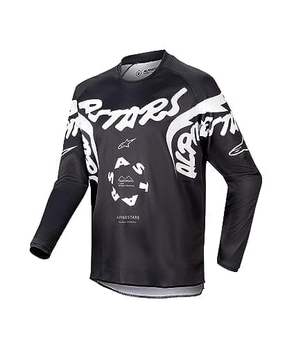 Image of Alpinestars Youth Racer Lucent/Lurv/Pneuma/Hoen/Hana Motocross Jersey, Black/White, S