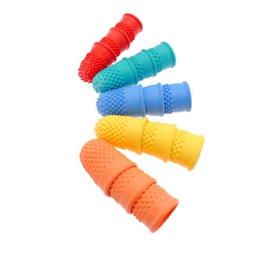 Image of Pack of 15 Coloured Assorted Size Rubber Finger Cones Thimblettes