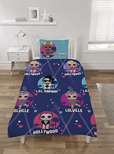 Image of CnA Stores - LOL Single Duvet Cover Set HOLLYWOOD Reversible Bedding For Girls