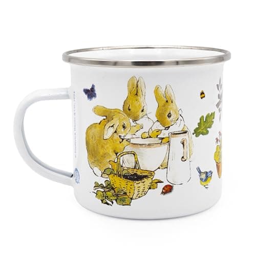 Image of Peter Rabbit Enamel Mug Flopsy Bunnies, White