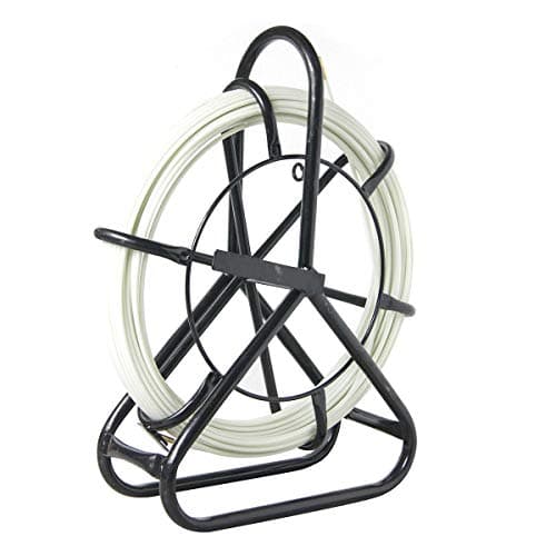 Image of KATSU Fiberglass Duct Rodder 5x50M with Steel Stand and Brake, Fiberglass Electric Cable Installation Tool, Electrician Pipeline Cable Running Threader Fish Tape Puller 312355