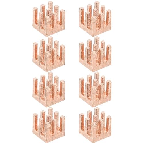 Image of PATIKIL Copper Heatsink 6x6x6mm, 8 Pcs Heat Sink Cooler Radiator for Raspberry Pi Chip CPU Power Transistor FET IC Power Amplifier