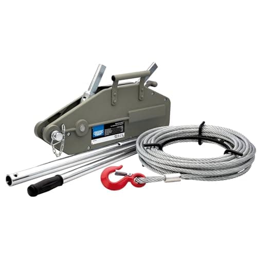 Image of Draper Expert Wire Rope Puller, 1600kg - 20115 - Heavy Duty, One Person Operation, 20 Metres of Steel Wire Rope