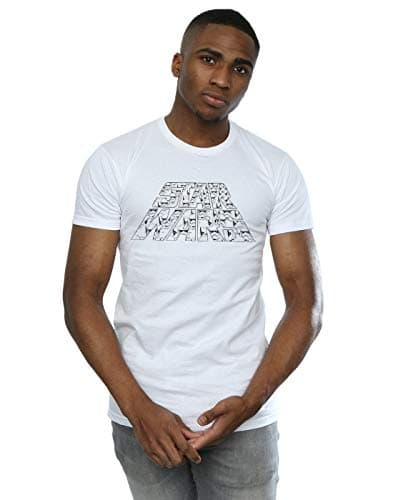 Image of Star Wars The Rise of Skywalker Trooper Filled Logo Men's T-Shirt White Large