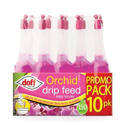 Image of Doff Orchid Drip Feeders 10 Pack Ready-to-Use Fertiliser for Vibrant Blooms and Healthy Growth 150 Days of Balanced Orchid Nutrition Easy Plant Food for Indoor and Outdoor Orchids Pink 1 Pack