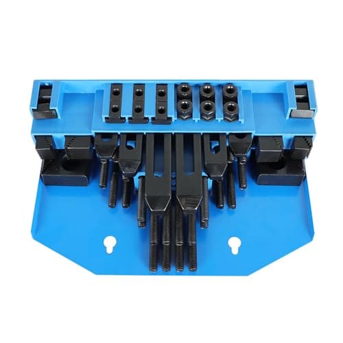 Image of kimllier 58Pcs 1/2 Inch T-Slot Clamping Kits 3/8 Inch - 16 Stud Clamping Kit Hold Down Clamp Clamping Set Kit Steel