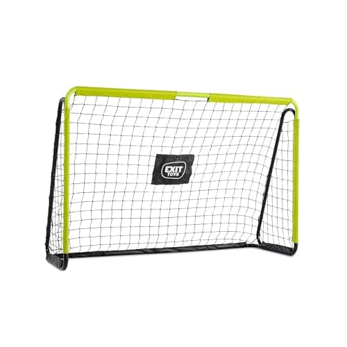 Image of EXIT Toys Tempo Steel Football Goal - Includes Anchor Nails - Rust Resistant - Football Goal for Children - For the Garden - Train Your Football Skills - 180 x 120 cm - Green/Black