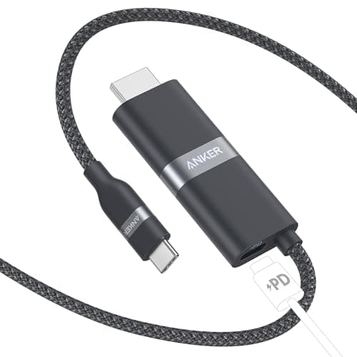Image of Anker Nano USB C to HDMI Cable Adapter with 140W PD Fast Charging Port, 4K@60Hz HDMI to USB C Cord, Sustainable with Advanced Shielding, Thunderbolt 5/4/3 Compatible, for MacBook, iPhone, HD TV (6 FT)