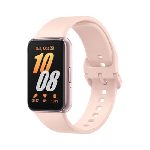 Image of Samsung Galaxy Fit3, Smart Watch, Fitness Tracker, Health Monitoring, Pink Gold, (UK Version) (Renewed)