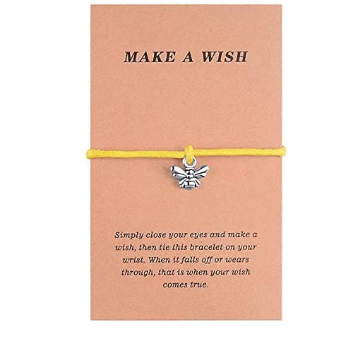 Image of YSINYAO Honey Bee Wish Bracelet String Rope Bracelet Bee Lovers Jewelry for Women Mom Handmade Jewellery Adjustable Yellow Waterproof