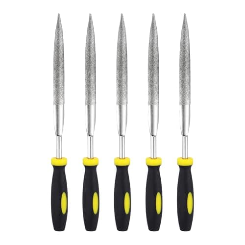 Image of sourcing map 5Pcs Diamond File 5 x 175mm 120 Grit Diamond Needle Half Round Files for Metal Glass Wood Stone Grinding Polishing Engraving