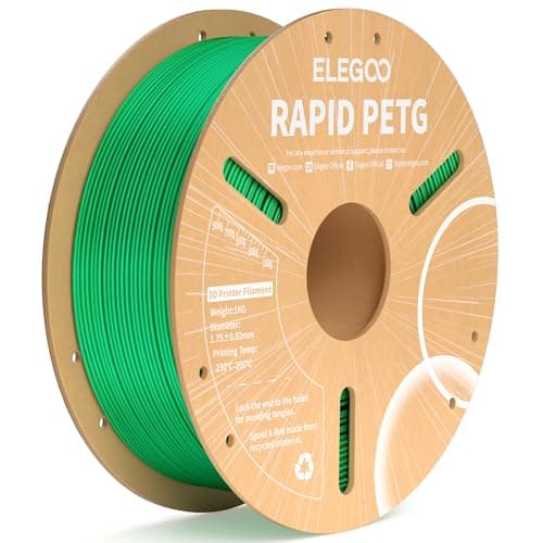 Image of ELEGOO Rapid PETG Filament 1.75mm Green 1KG, High Speed Up to 600mm/s 3D Printer Filament Dimensional Accuracy +/- 0.02 mm, 1kg Cardboard Spool(2.2lbs) Fits for Most FDM 3D Printers