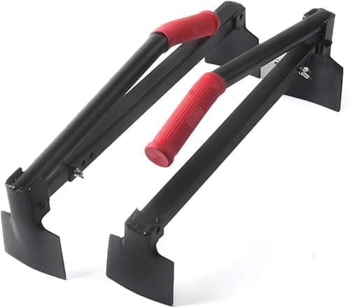 Image of Professional Brick Tongs Lifter, Adjustable 6-10 Brick Carrier with Red Grips, 2-Pack, Black