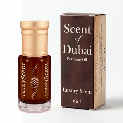 Image of Perfume Oil Scent of Dubai Roll-On 6ml – Long Lasting Alcohol Free Arabian Attar – Premium Quality Unisex Fragrance with Warm Woody Floral Musky Oriental Notes for Men and Women