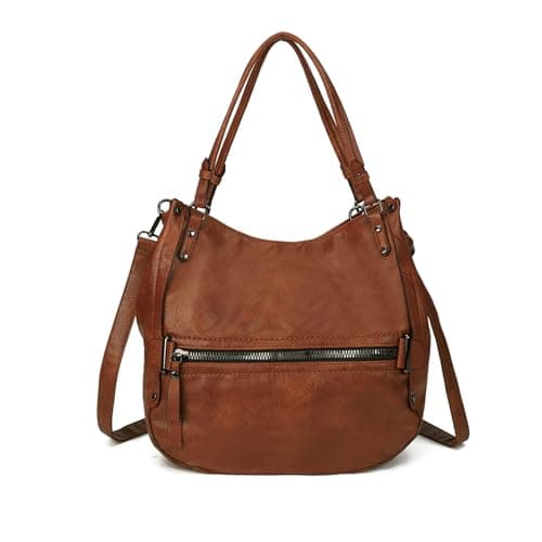 Image of Gladdon Hobo Bags for Women, Ladies Multi Pockets Top Handle Handbags, Vintage Cross-body Shoulder Satchel, Soft Leather Messenger Purse