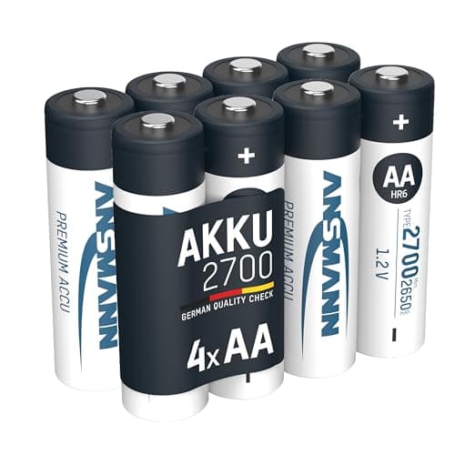 Image of ANSMANN AA Rechargeable Batteries [Pack of 8] 2700 mAh NiMH High Capacity AA Type Size Battery For Toys, Cameras, Flash Units, Cordless Phones, Remote Controls, Game Consoles
