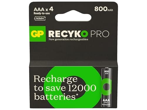 Image of GP Batteries Recyko Pro AAA Slim Ni-Mh Rechargeable Battery, 1.2 Volt, Card of 4