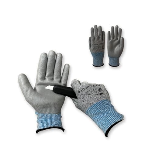 Image of Dalton Safety Pair Of XL Cut Resistant Level 3 Work Gloves, HPPE Knitted Cuff, PU Coated Palm & Fingertips. Perfect For General Duty, Gardening, Glass Cutting & Sheet Metal Handling
