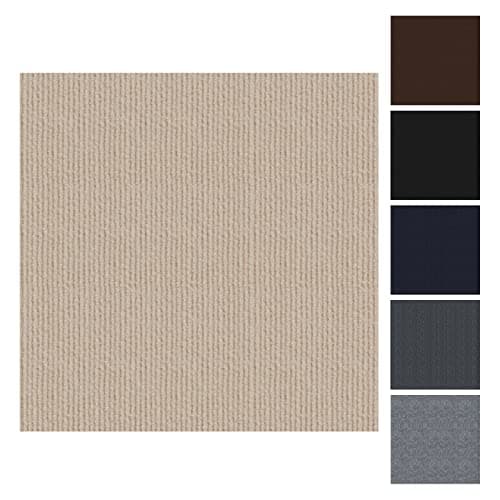 Image of CUCOS Carpet Tiles Peel and Stick, 30x30CM Peel and Stick Floor Tiles, Non-Slip Hardwearing, Soft Padded Carpet Tiles, Self Adhesive Khaki 10 Pack