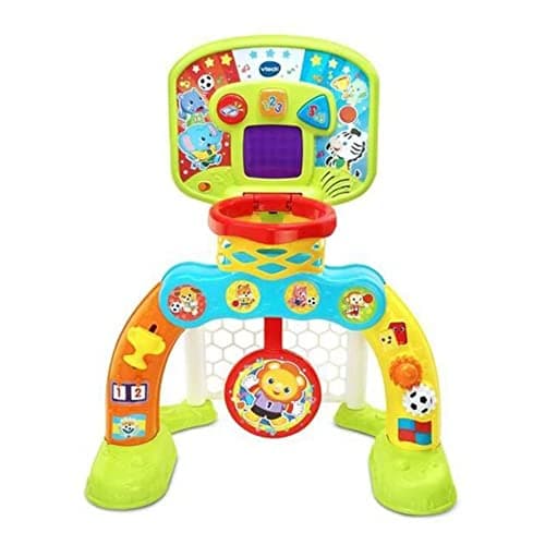 Image of VTech Basketball Gol Sports Center, Football Goal, Basketball Hoop and Dartboard, Enjoy Playing, Special Effects and Interactive Responses, Includes Three Balls, LED Marker (80-533522)