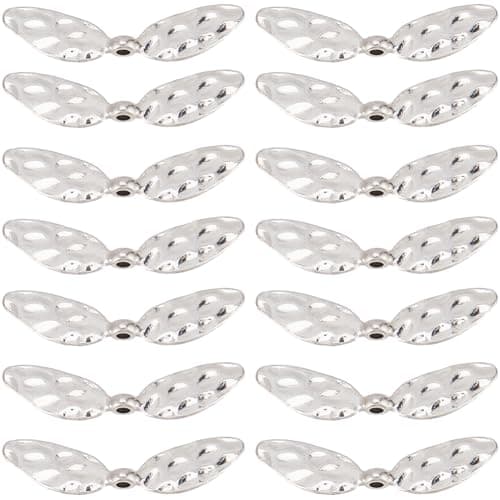 Image of SUNNYCLUE 1 BOX 60PCS Alloy Angel Beads Wings Beads Metal Silver Small Butterfly Flying Dragonfly Fairy Wing Loose Spacer Beads Charms Bulk for jewellery Making Beading Kit Bracelets Diy Craft