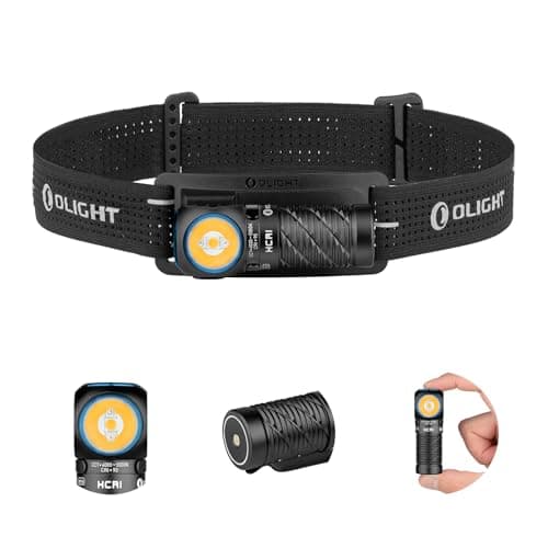 Image of OLIGHT Perun 3 Mini Headlamp 920 Lumens LED Head Torch, Rechargeable Headlight with Red Light Option, Ideal for Work, Household, Outdoors and Night Vision (HCRI Black, NW)