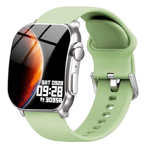 Image of Smart Watch for Men Women Answer/Make Call, 2.01" AMOLED Curved Screen Fitness Watch with 110+ Sport Modes, Smartwatch with Heart Rate/Sleep/Stress Monitor, IP68 Activity Tracker for Android iOS/Green