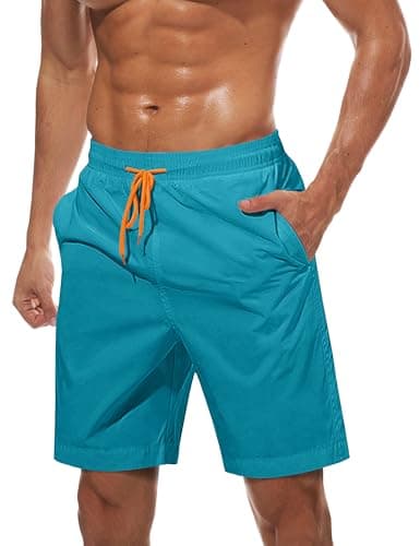 Image of TACVASEN Swim Trunks Mens Beach Shorts Quick Dry Summer Shorts for Men Swimming Trunks Surf Water Shorts Waterproof Beach Pants Pockets , 36, Peacock Blue