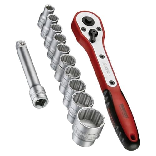 Image of Teng M1212N1 8-24 mm 1/2-Inch Square Drive Basic Socket Set (12-Piece)