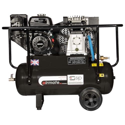 Image of SIP Airmate ISKP7/50 Industrial Petrol Belt-Driven Air Compressor, Kohler® 7hp 207cc Engine, 50L, 150psi / 10.3 Bar 16CFM
