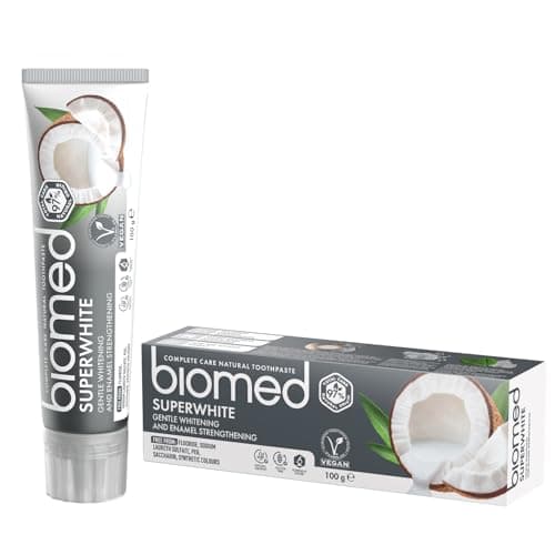 Image of Biomed Superwhite 97% Natural Whitening Toothpaste | Enamel Strengthening | Coconut Flavour, Vegan, SLES Free 100g