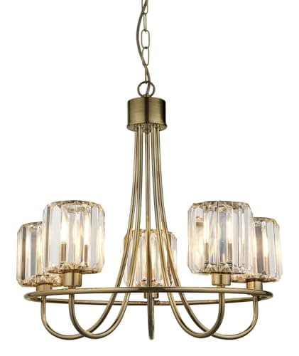 Image of ENDON 107802 Berenice 5 Light, Antique Brass
