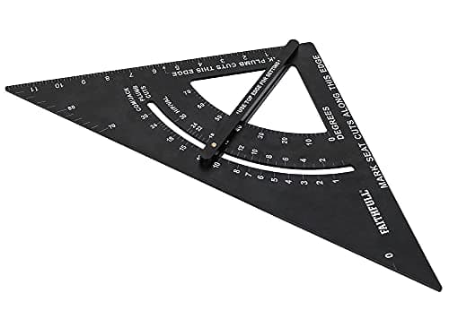 Image of Faithfull FAICSQA12CNC Prestige Adjustable Quick Roofing Square Black Aluminium 300mm (12in)