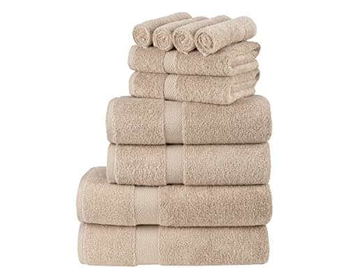 Image of La Maison 100% Egyptian Cotton 600GSM Superior Towel Bale Set Face Hand Towel Bath Towel 10 Piece Super Soft Everyday Use (Stone)