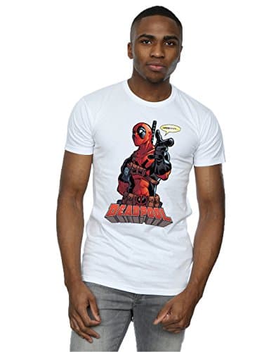 Image of Marvel Men's Deadpool Hey You T-Shirt White XX-Large