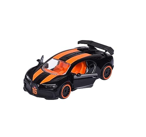 Image of Majorette Racing Cars - Bugatti Chiron Pur Sport 1:64 Scale (7.5 cm) Toy Car with Trading Card Model Car for Children Aged 3+