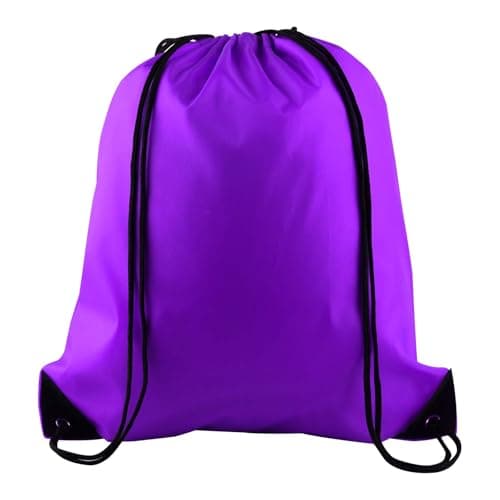 Image of PLULON Purple Drawstring Bags Drawstring Backpack Bulk, String Backpack Cinch Sack Sport Gym Bags for Yoga Traveling Outdoor Sports