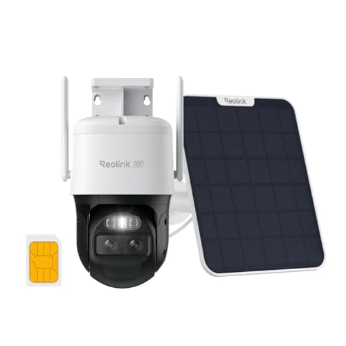 Image of Reolink 4K 4G Solar Security Camera Outdoor with Auto-Tracking-Zoom, 360° PTZ No WiFi Security Camera Wireless with SD Card Slot, 8MP HD Color Night Vision, AI Detection, TrackMix LTE + Solar Panel