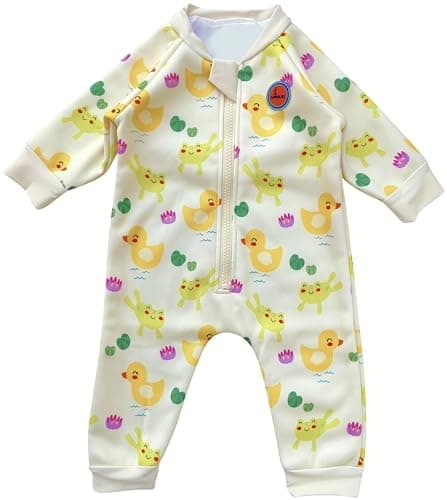 Image of Swimbubs Baby Swimming Warm Suit Boys Fleece Lined Wetsuit Girls UV UPF50 Sun Protection Swimsuit (2-3 Years, Yellow Duck)