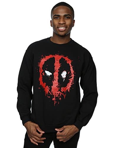 Image of Marvel Men's Deadpool Splat Face Sweatshirt XXX-Large Black