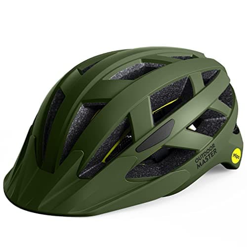 Image of OutdoorMaster Gem Recreational MIPS Cycling Helmet - Two Removable Liners & Ventilation in Multi-Environment - Bike Helmet in Mountain, Motorway for Youth & Adult (Palm Green, Medium)